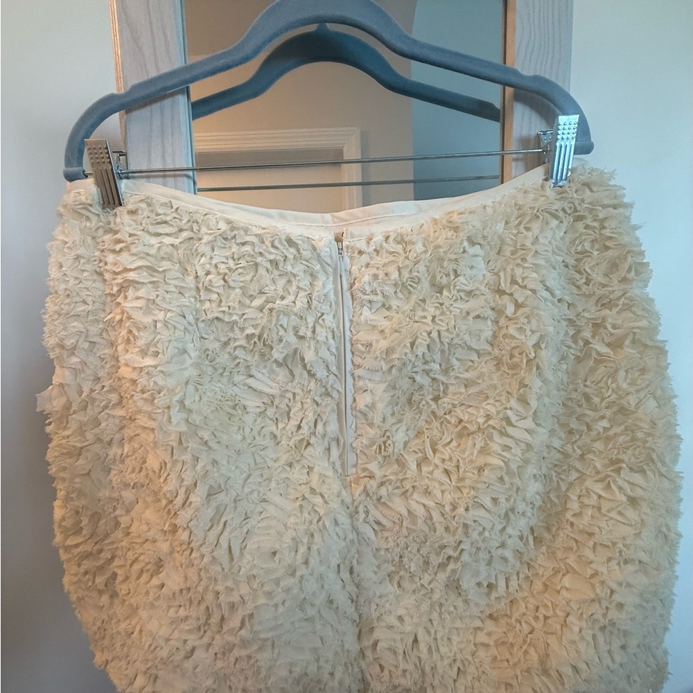 Anthropologie Cream Textured Mini Skirt - Picture 10 of 11